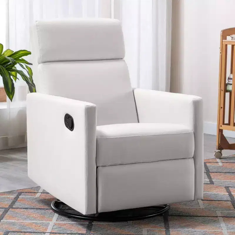 Modern Accent Chairs for Bedroom, Upholstered Rocker Nursery Chair Plush Seating Glider Swivel Recliner Chair