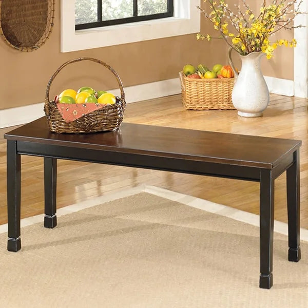 Black Brown Dining Room Bench with Farmhouse Style