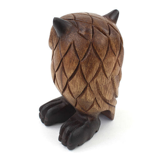 Medium Carved Rain Tree Owl