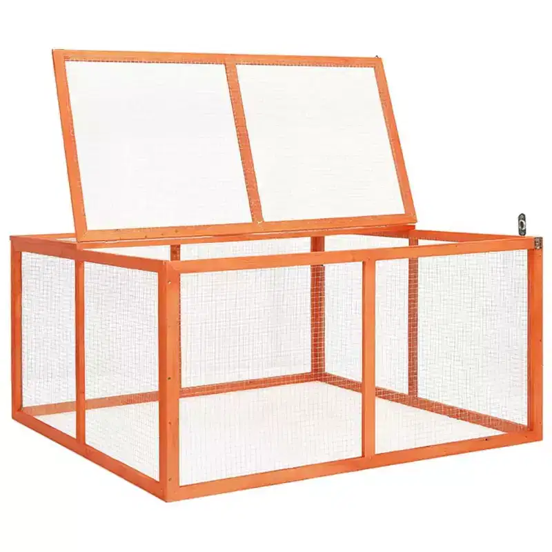 vidaXL Rabbit Hutch Bunny Cage with Hinged Door Rabbit Enclosure Solid Wood