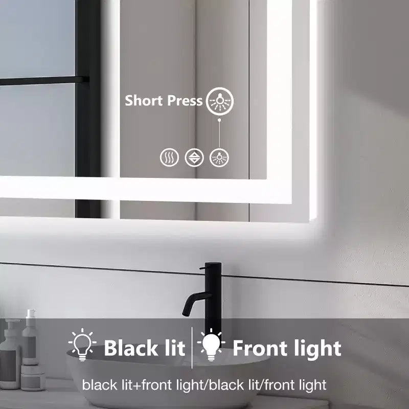 3-Mode LED Bathroom Mirror: Anti-fog, Dual Light