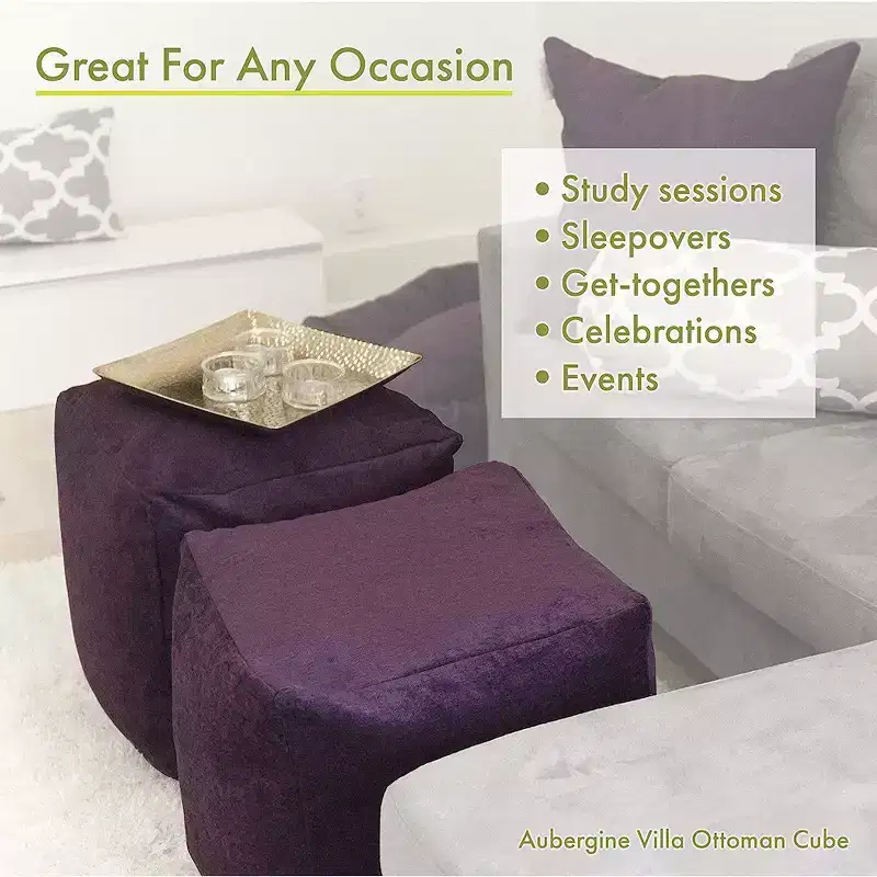 Majestic Home Goods,Cube Pouf Plantation