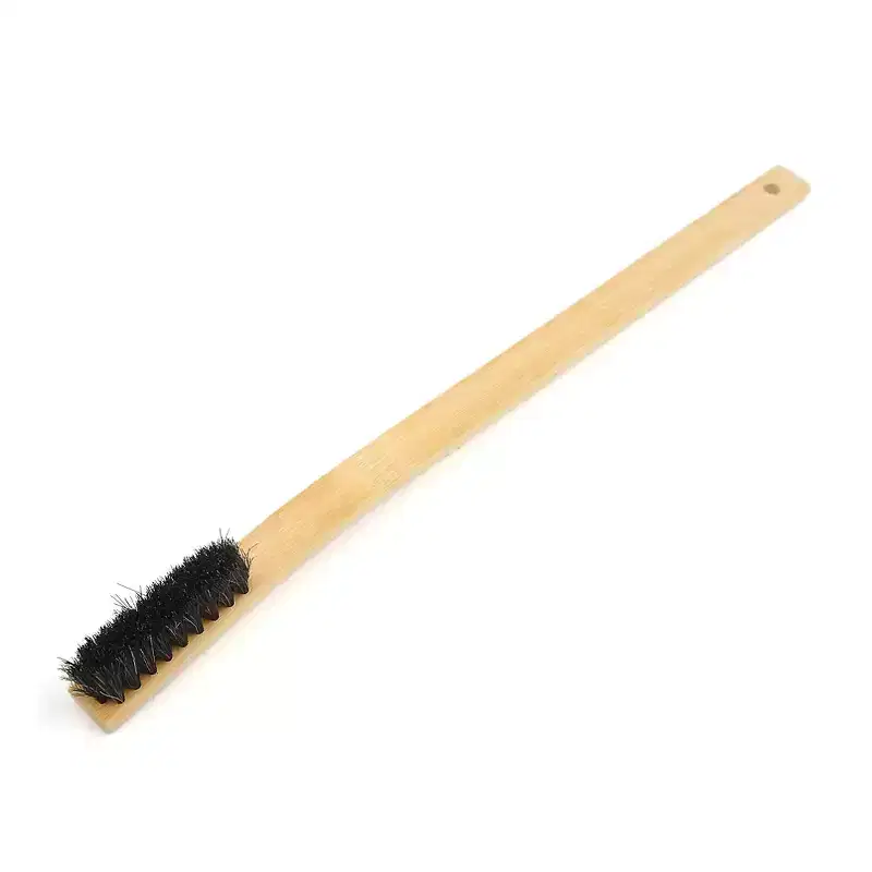 Unique Bargains Universal Wooden Curved Long Handle Car Wash Brush Black & Beige 1 Pc