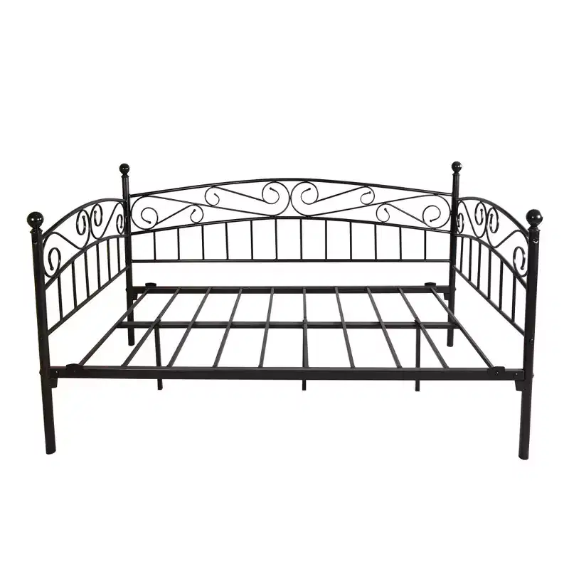 GDFStudio Flynn Mid-century Modern Metal Daybed Frame with Headboard