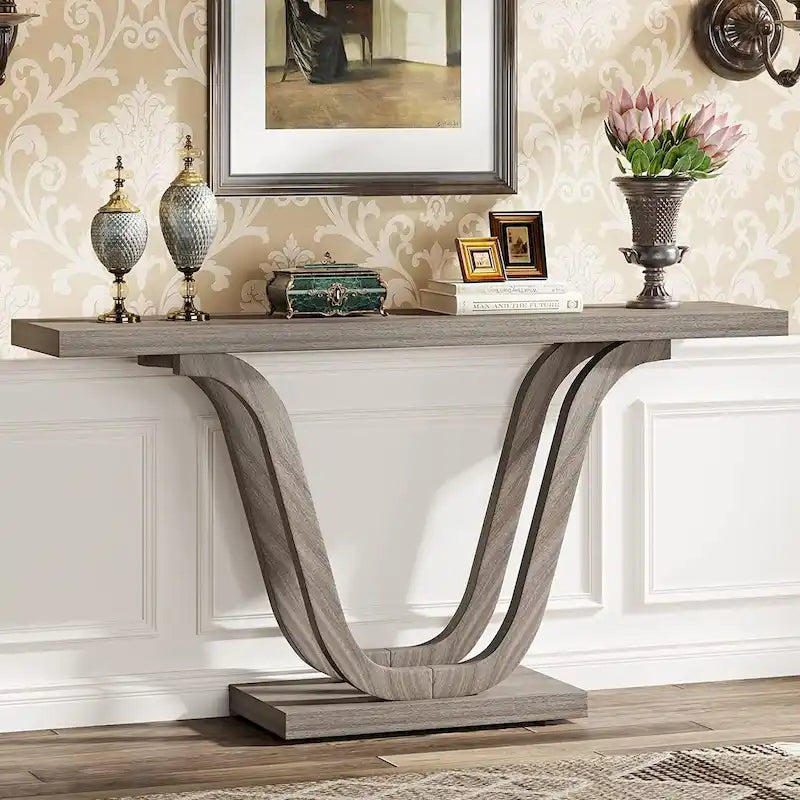 55 Farmhouse Console Table with U-Shaped Legs