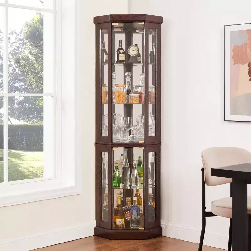 MAYEERTY Living Room Storage Cabinet MDF+Fabric 1 Soft-Close Door 1 Shelf