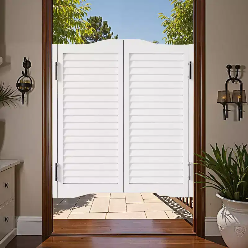 VEVOR Double Saloon Doors, 32W x 36 H Arched Top Interior Swinging Cafe Doors, Premium Pine Wood, with Hinges & Hardware Kit, White