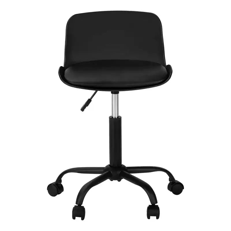 Modern Height-Adjustable Office Chair with Metal Base and Wheels, 360�� Swivel