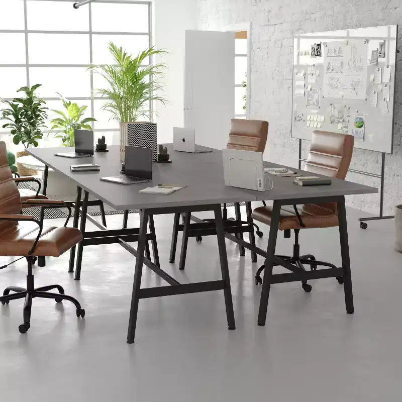 Flash Furniture Redmond Commercial 60x30 Conference Table with 1 Thick Double Sided Laminate Table Top with PVC Edging and Heavy Duty A-Frame Steel Base