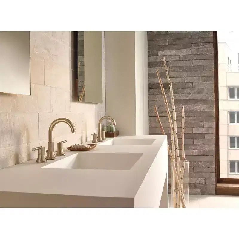 Delta Faucets Trinsic Two Handle Widespread Bathroom Faucet