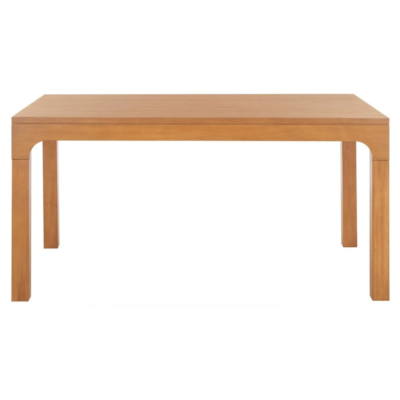 60-Inch Rectangle Dining Table | Mahogany Wood | Seats 8 | Modern Curved Base