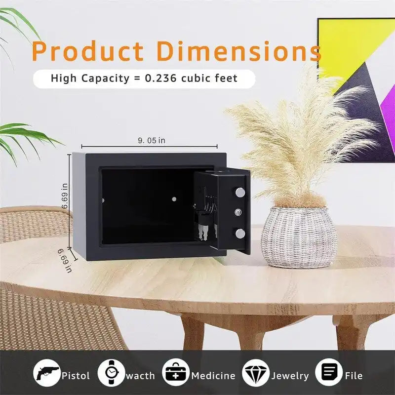 Small Electronic Digital Keypad Safe Box for Home Office Cabinet