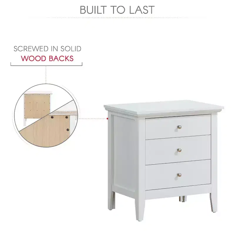 HomeStock Hammond Nightstand  26H x 24W x 18D , Drawer & Durable Oak Finish