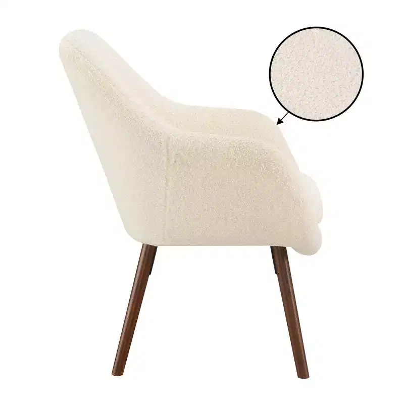 Breighton Home Take a Seat Charlotte Wingback Accent Armchair in Creme/Coffee Bean