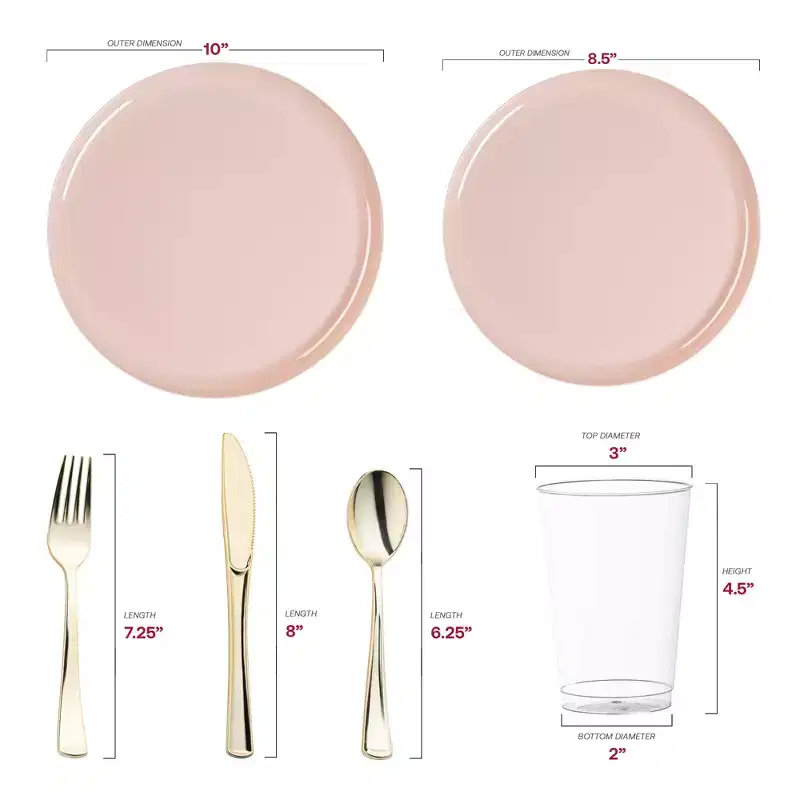 Smarty Had A Party Pink Flat Round Plastic Wedding Value Set - 30 Sets