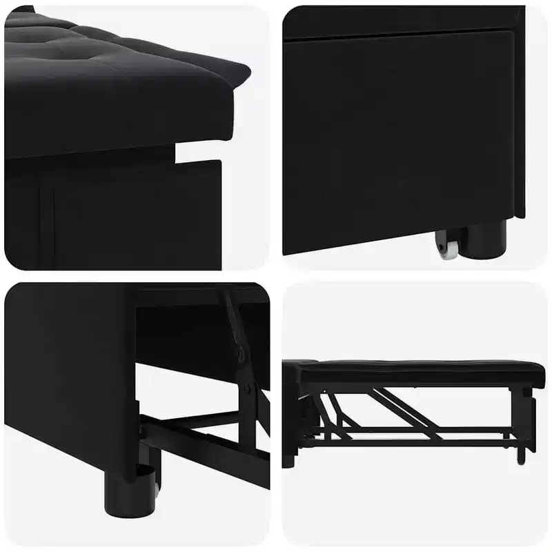 Sofa Bed Dark gray 67 x 194 x 38 cm Velvet