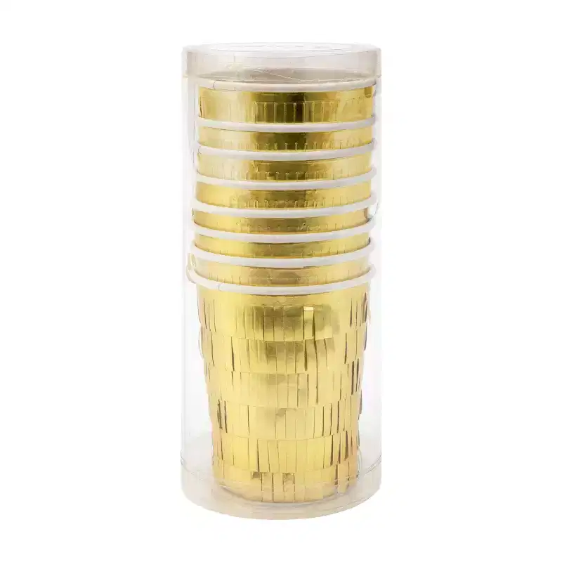 Meri Meri Gold Fringe Party Cups (Pack of 8)