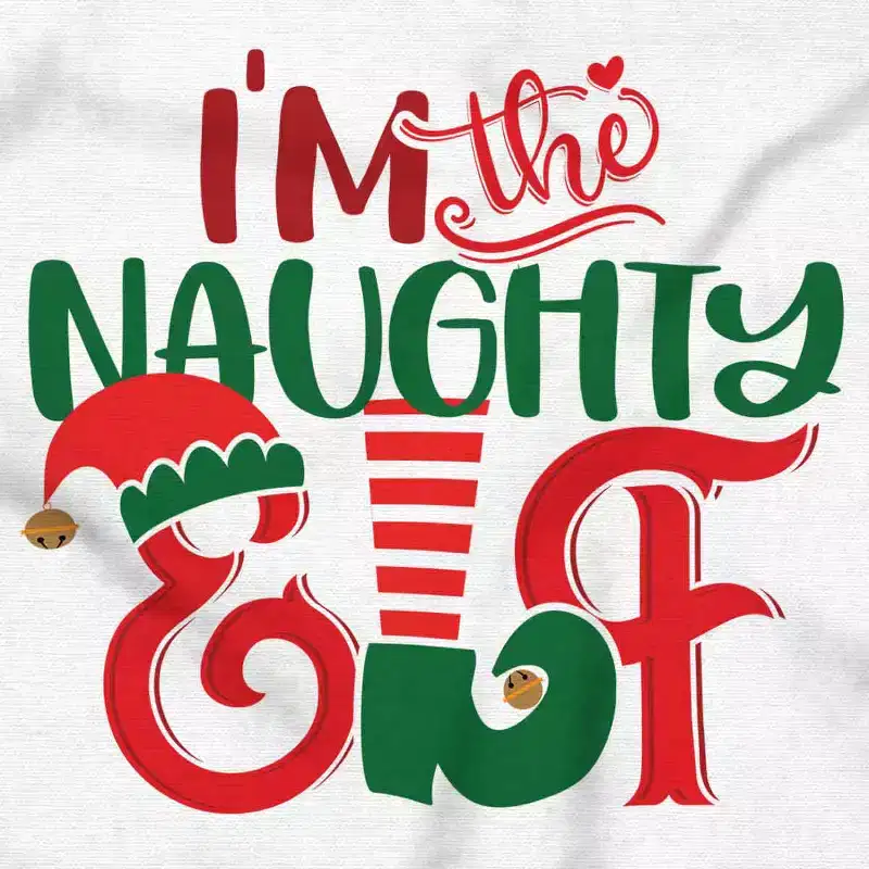 Christmas I'm The Naughty Elf Xmas Sweatshirt for Men or Women Brisco Brands