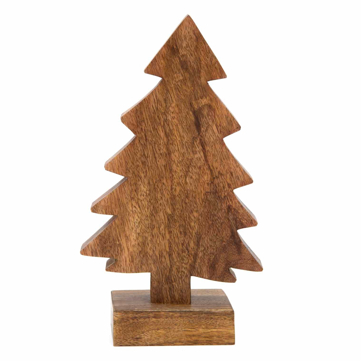 Carved Mango Wood Christmas Tree, Medium