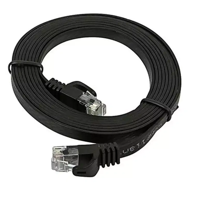 Monoprice Flat Cat6 Ethernet Patch Cable - 7 Feet - Black, Snagless RJ45, Flat, 550MHz, UTP, Pure Bare Copper Wire, 30AWG - Flexboot Series