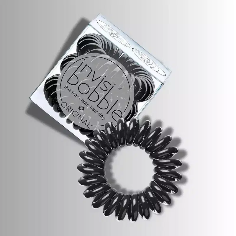 Invisibobble ORIGINAL The Traceless Hair Ring - 'Original'| holds all strands of hair together thanks to its spiral shape. - Black- (3pk)