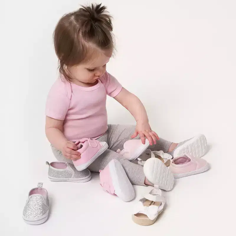 Gerber Baby Girls' Soft Sole Slip-On Sneakers, Pink