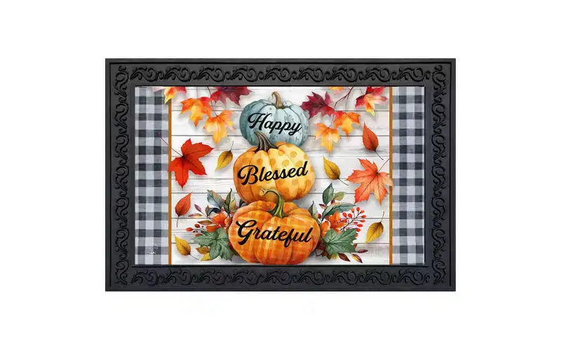 Briarwood Lane Fall Doormat 30x18 Indoor Outdoor Happy Blessed Grateful For Fall Doormat