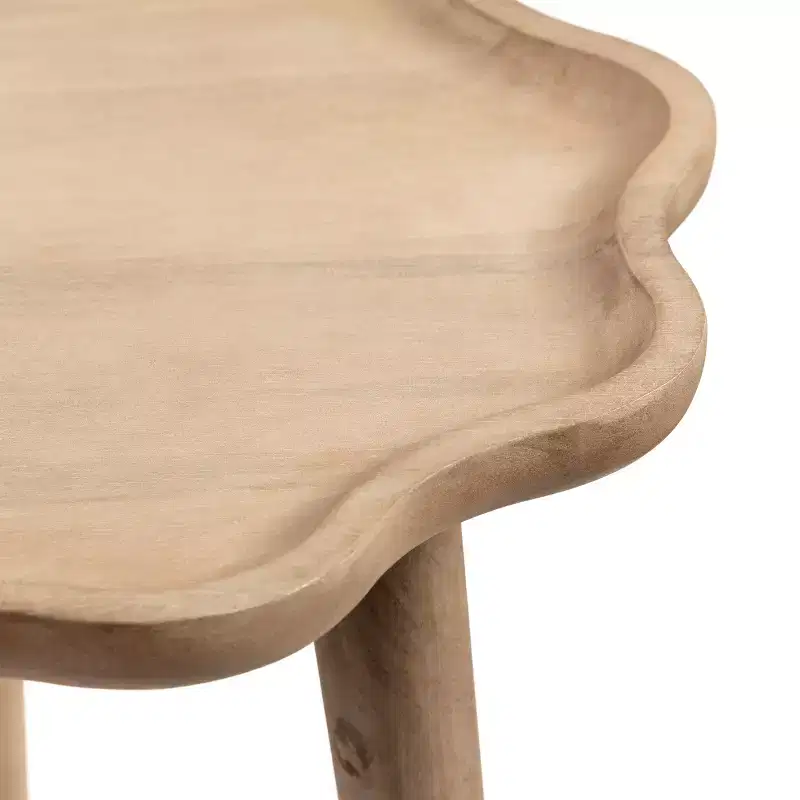 Kate and Laurel Alezar Scallop Wood Side Table