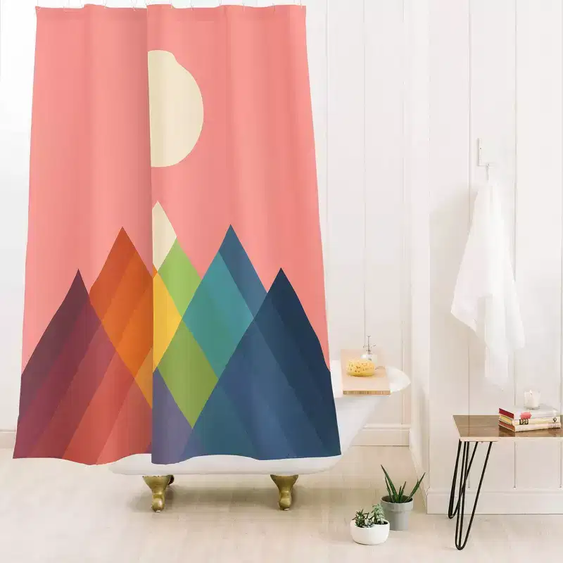 Deny Designs Kids' Andy Westface Rainbow Peak Shower Curtain