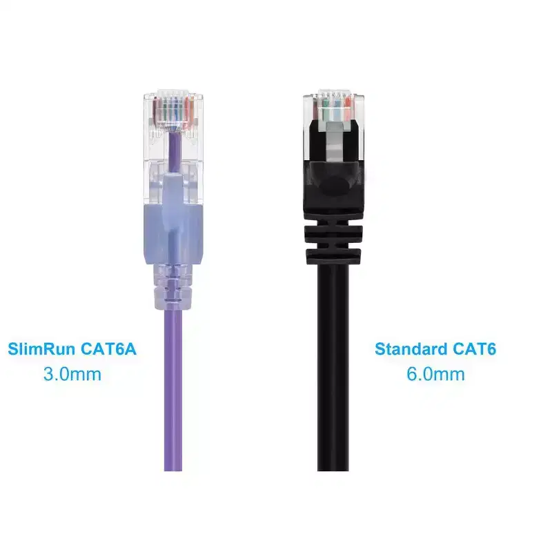 Monoprice Cat6A Ethernet Patch Cable - 3 Feet - Purple (10 Pack) Snagless RJ45 550Mhz UTP Pure Bare Copper Wire 10G 30AWG - SlimRun Series