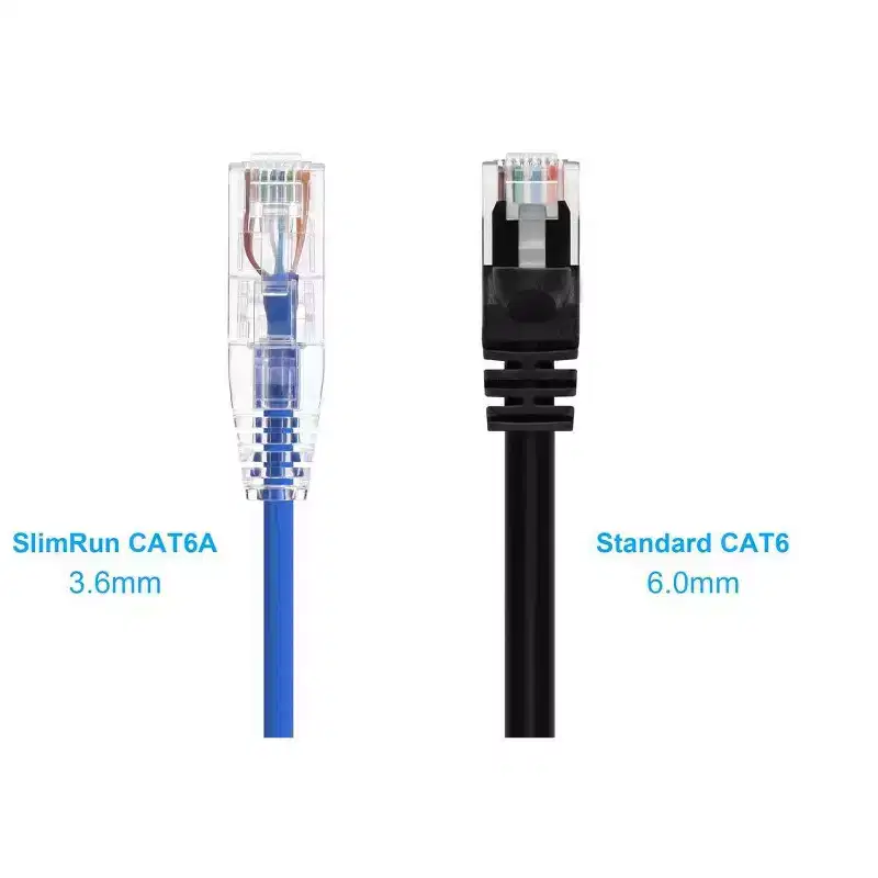 Monoprice Cat6 Ethernet Patch Cable - 5 feet - Blue | Snagless RJ45 Stranded 550MHz UTP CMR Riser Rated Pure Bare Copper Wire 28AWG - SlimRun Series