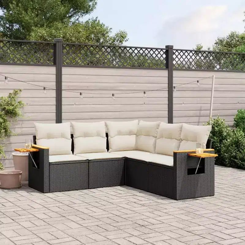 vidaXL Contemporary Outdoor Sofa Set in with Cushions