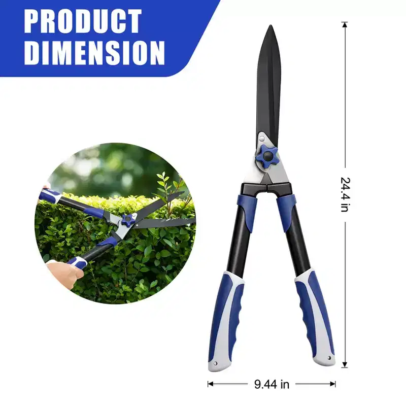 24 Heavy-Duty Hedge Shears with Wavy Blades, Professional Garden Pruning Shears, Hedge Trimmer Scissors for Precise Gardening and Landscaping