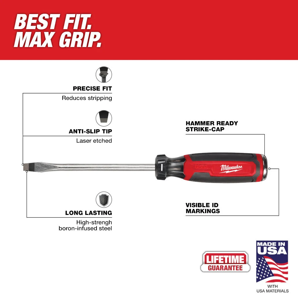 5/16 Slotted 6-Inch Cushion Grip Demolition Screwdriver