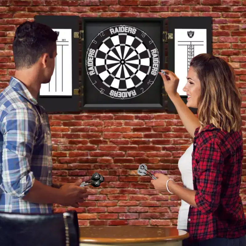 NFL Las Vegas Raiders Fan's Choice Dartboard Set