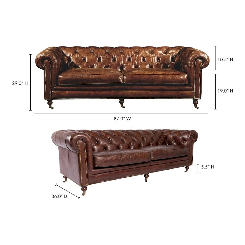 Premier Top Grain Leather Chesterfield Sofa