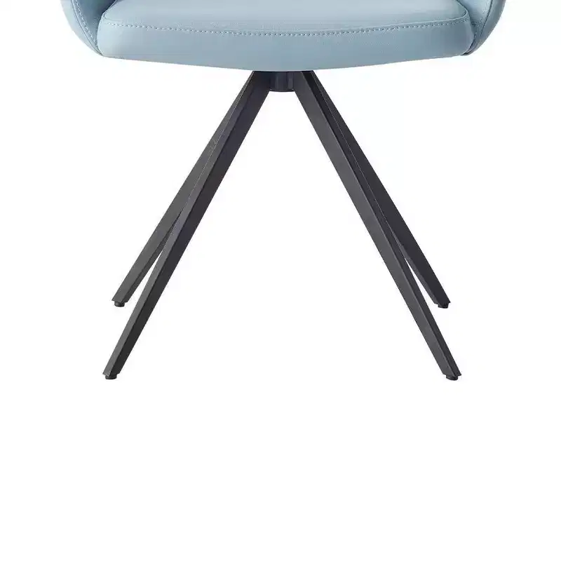 24 Segismunda Accent Chair Light Blue Leather/Black Finish - Acme Furniture