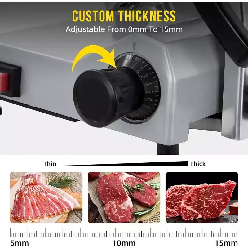 Commercial 10 Electric Meat Slicer Blade Food Slicer Cutter 240W With Child Lock Protection