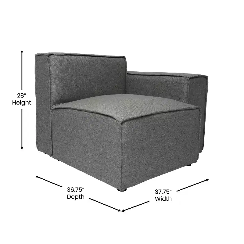 Merrick Lane Modular Right Side Chair with Arm Rest