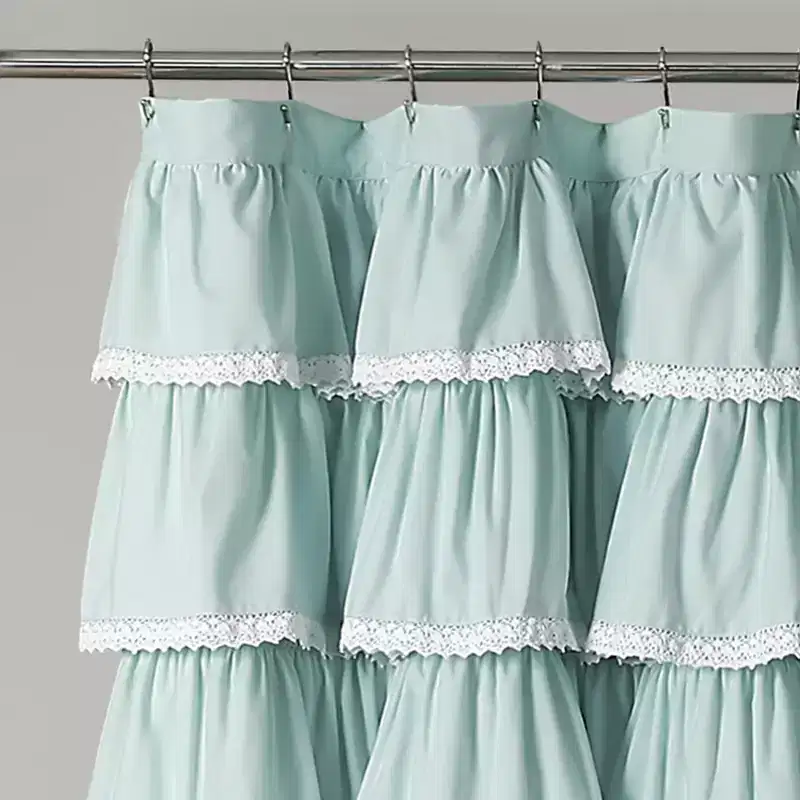 72x72 Ruffle Shower Curtain - Lush Dcor