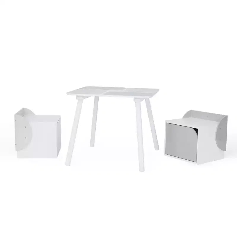 Fantasy Fields by Teamson Kids - Biscay Bricks Table & Chairs Kids Furniture - Grey