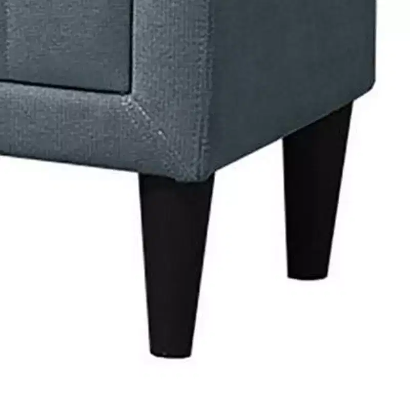 Royal Hampton Nightstand, 2 Drawer, 22 Inch Slate Gray Brushed Linen Upholstery