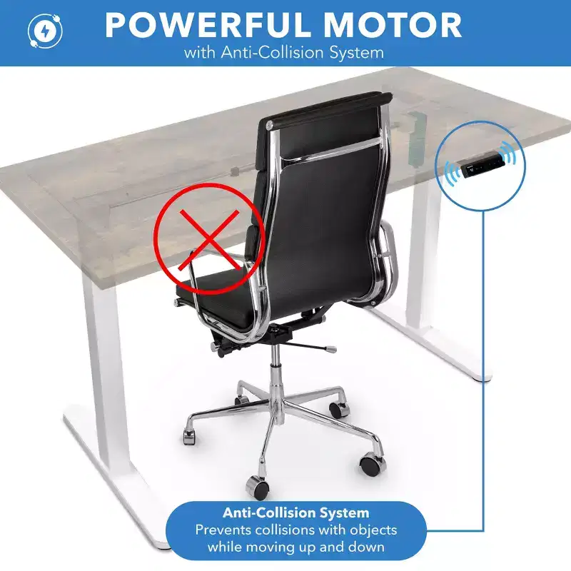 Mount-It! Electric Sit-Stand Desk with Tabletop - White/Oak