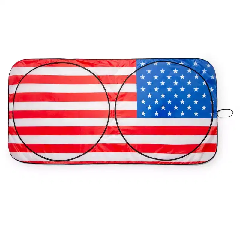 Surreal Entertainment American Flag Sunshade for Car Windshield | 64 x 32 Inches