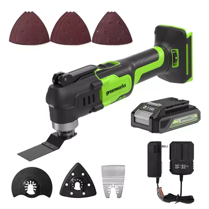 Greenworks POWERALL 24V Cordless Oscillating Multi Tool Kit with 2.0Ah Battery and Charger