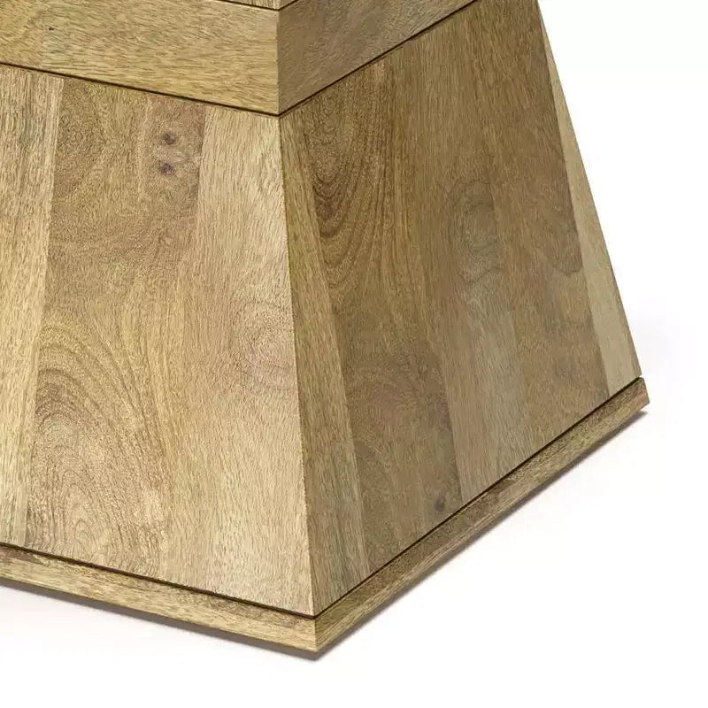 Mango Wood Square Side Table – Natural Finish