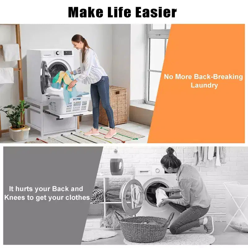 GDLF Washer Dryer Pedestal Stand, 24.1 Laundry Pedestal for Compact Washing Machine