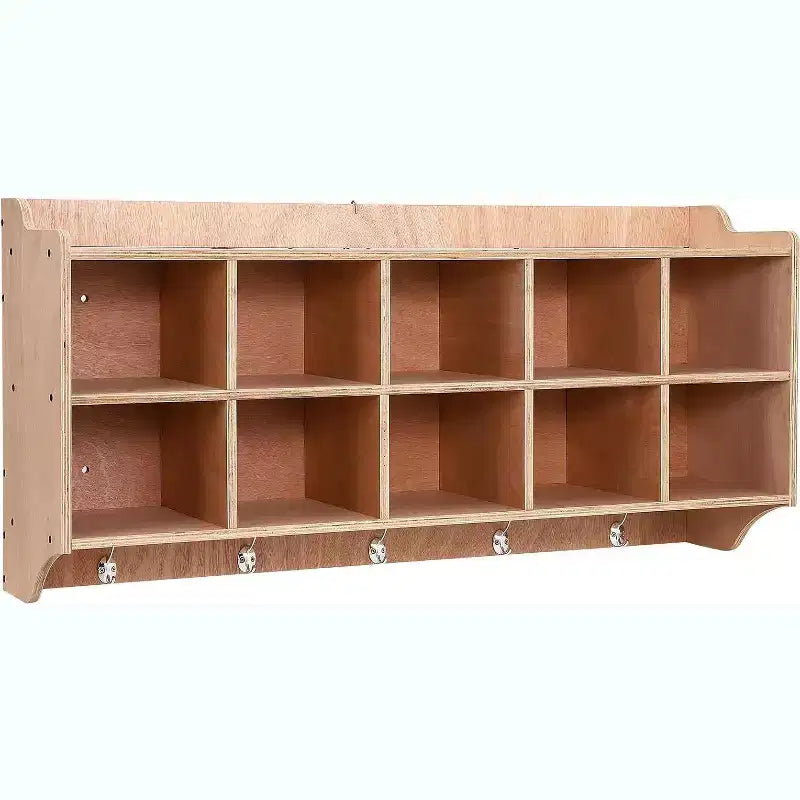 Kids Coat Locker with 15 Cubbies, Hooks, Bins & Casters, 5-Section, for School, Entryway, Mudroom