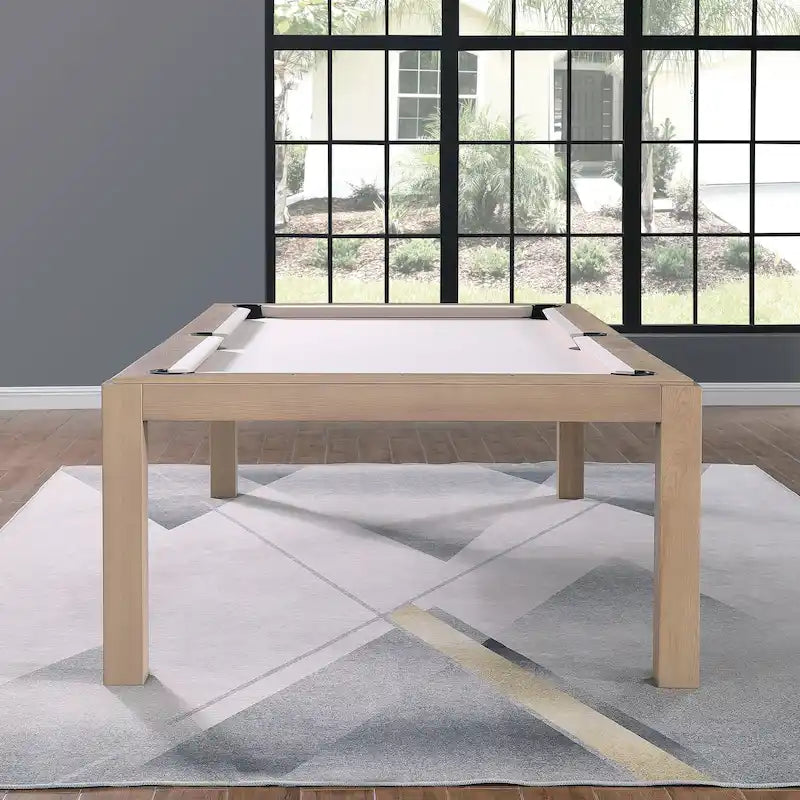 Olivia 8ft Driftwood Ash Billiard Slate Pool Table with Dining Top