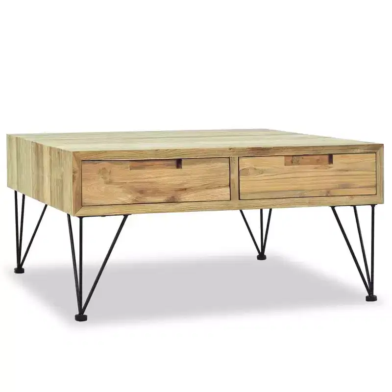 vidaXL Coffee Table 31.5x31.5x15.7 Solid Teak